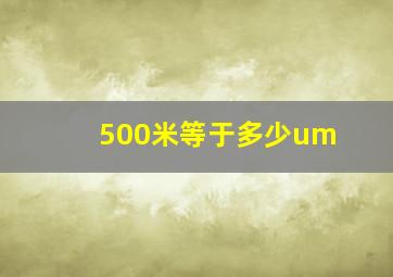 500米等于多少um