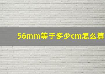 56mm等于多少cm怎么算