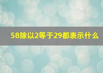 58除以2等于29都表示什么