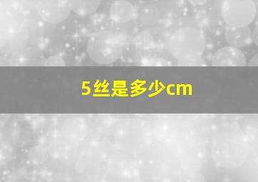 5丝是多少cm