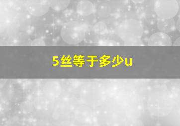 5丝等于多少u