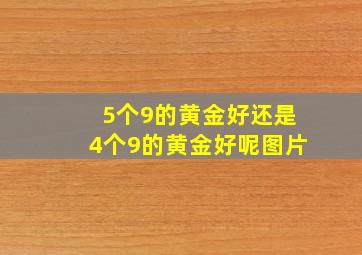 5个9的黄金好还是4个9的黄金好呢图片