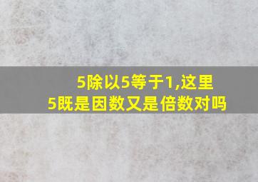 5除以5等于1,这里5既是因数又是倍数对吗