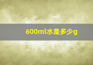 600ml水是多少g