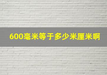 600毫米等于多少米厘米啊