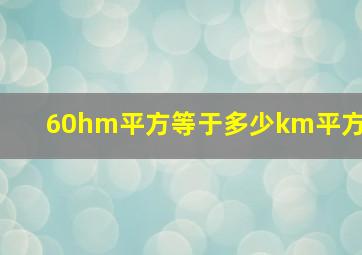 60hm平方等于多少km平方