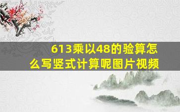 613乘以48的验算怎么写竖式计算呢图片视频