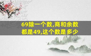 69除一个数,商和余数都是49,这个数是多少