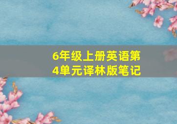 6年级上册英语第4单元译林版笔记