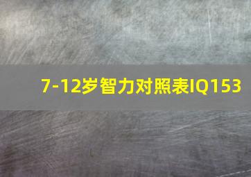 7-12岁智力对照表IQ153