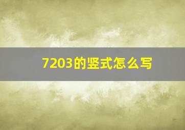 7203的竖式怎么写