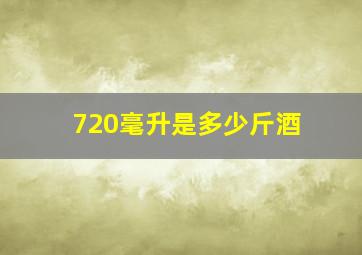 720毫升是多少斤酒