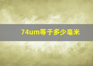 74um等于多少毫米