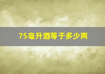 75毫升酒等于多少两