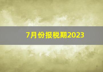 7月份报税期2023