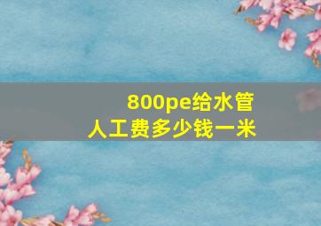 800pe给水管人工费多少钱一米