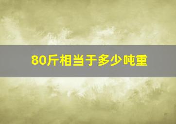 80斤相当于多少吨重