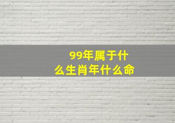 99年属于什么生肖年什么命