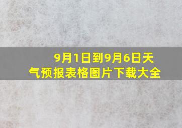 9月1日到9月6日天气预报表格图片下载大全