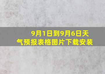 9月1日到9月6日天气预报表格图片下载安装