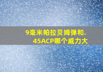 9毫米帕拉贝姆弹和.45ACP哪个威力大