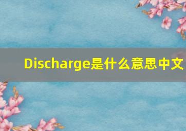 Discharge是什么意思中文