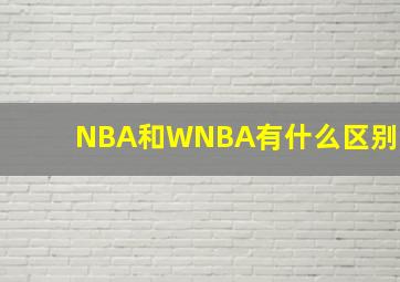 NBA和WNBA有什么区别