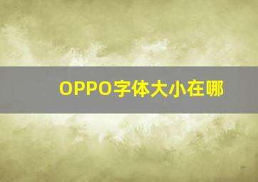 OPPO字体大小在哪