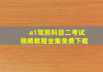 a1驾照科目二考试视频教程全集免费下载