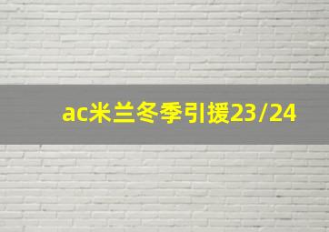 ac米兰冬季引援23/24