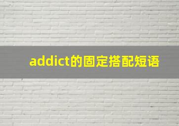 addict的固定搭配短语