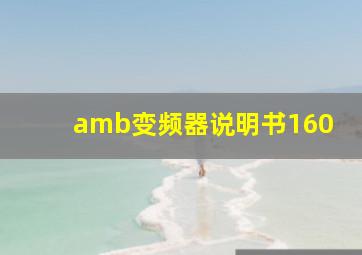 amb变频器说明书160