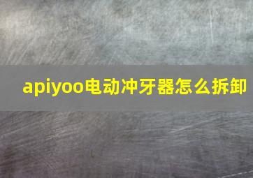 apiyoo电动冲牙器怎么拆卸