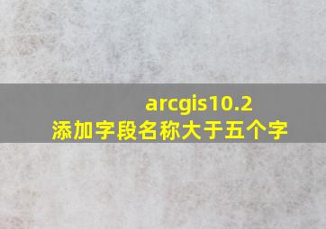 arcgis10.2添加字段名称大于五个字