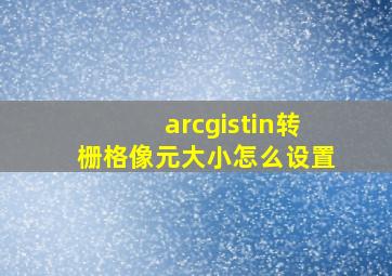 arcgistin转栅格像元大小怎么设置