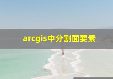 arcgis中分割面要素