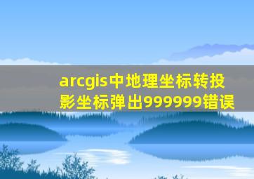 arcgis中地理坐标转投影坐标弹出999999错误