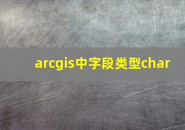 arcgis中字段类型char