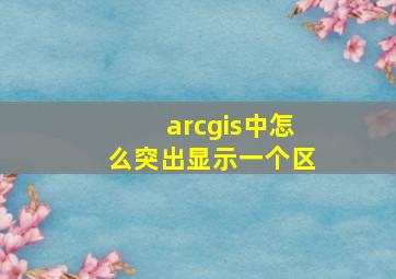 arcgis中怎么突出显示一个区