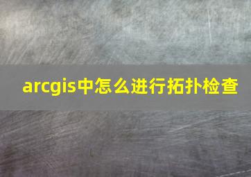 arcgis中怎么进行拓扑检查