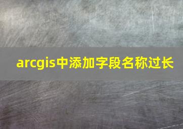 arcgis中添加字段名称过长