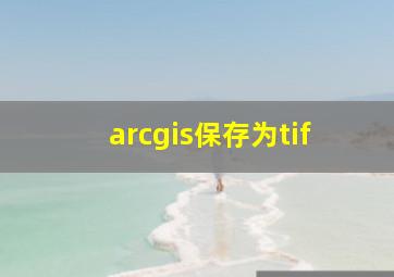 arcgis保存为tif