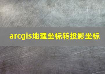 arcgis地理坐标转投影坐标