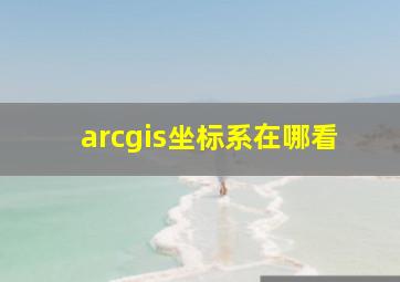 arcgis坐标系在哪看