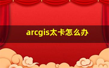 arcgis太卡怎么办