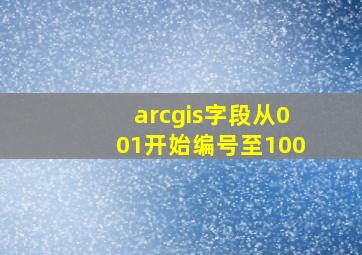 arcgis字段从001开始编号至100