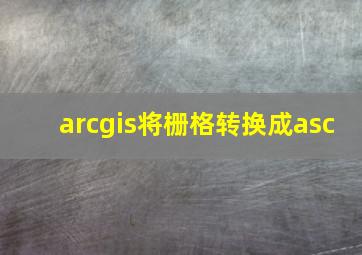 arcgis将栅格转换成asc