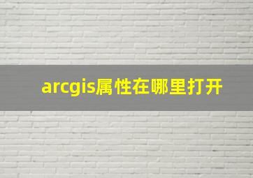 arcgis属性在哪里打开