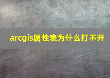 arcgis属性表为什么打不开