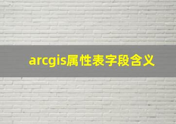 arcgis属性表字段含义